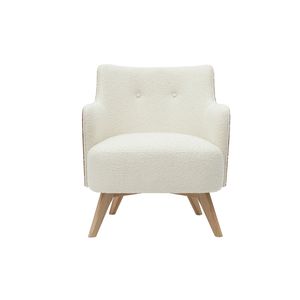 Miliboo - Skandinavischer Sessel mit Woll-Effekt und Holz VALMY