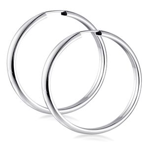 MATERIA 925 Silber Creolen Ohrringe Ringe 4mm breit - 40mm Silbercreolen für Damen Mädchen  SO-131