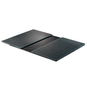 Zeller Herdabdeck-/Schneideplatten "Granit", 2-er Set, Glas, anthrazit 30x52 cm