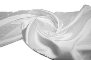Satin ohne Elasthan, glatter Satin mit Glanz, Weiß, 50 x 150 cm