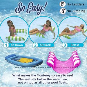 4-in-1-Wasserhängematte, tragbarer Schwimmstuhl, aufblasbare Wasserhängematten-Lounge für Erwachsene und Kinder, perfektes Outdoor Sommergeschenk am Pool, am Strand, zu Hause