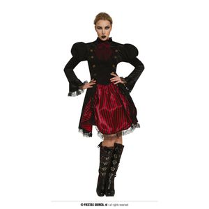 Miss Steampunk-Damenkostüm Halloweenkostüm schwarz-rot