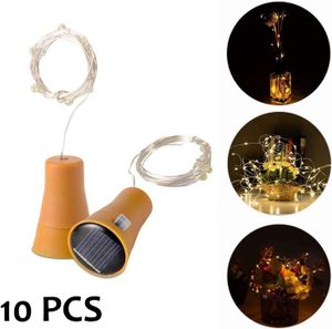 (10 Stück) Flaschenlicht Batterie,Flaschenlichterkette Korken 1M 10LED Glas Korken Licht Lichterkette mit Batterie - Warmweiß