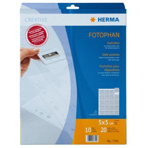 Pouzdra HERMA na 35mm diapozitivy 5 x 5 cm čirá PP 10 pouzder