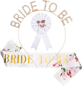 Bride to Be Schärpe und Schleier, JGA Deko Accessoires, Frauen Junggesellinnenabschied Accessoires, Rose Gold für Den Junggesellinnenabschied mit Bride to Be Banner,Gold