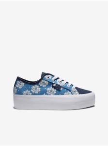 DC blaue gemusterte Plateau-Sneakers für Frauen