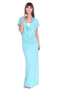 Damen Kleid Dress Maxikleid Lang : Mintgrün M/L 38/40