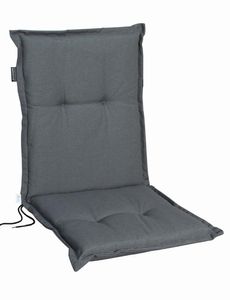 6 Stück MADISON Dessin Panama Stuhlauflage niedrig, Niedriglehner Auflage, 75% Baumwolle, 25% Polyester, 100 x 50 x 8 cm, in grau
