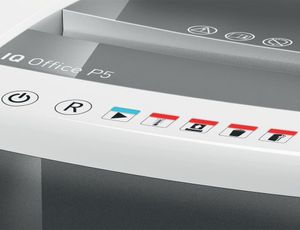 AKTION: LEITZ IQ Office Aktenvernichter mit Partikelschnitt P-5, 2 x 15 mm, bis 10 Blatt, weiß mit CashBack
