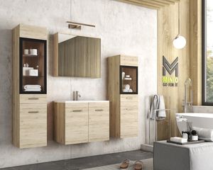 MINIO Badezimmermöbel MARIT 2 San Remo Eiche mit Waschbecken