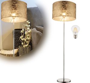 GLOBO LED Stehleuchte Stehlampe elegant gold Textil Schirm Leselampe ST5551