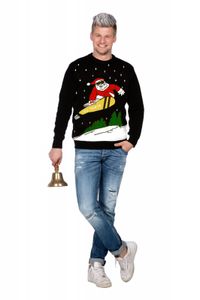 Weihnachtspullover Santa Ugly Christmas Sweater Pullover Weihnachten Snowboard M