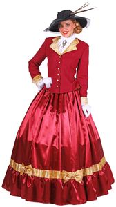 Biedermeier Lady Kostüm für Damen - Rot Größe: S
