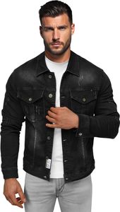 Kurtka jeansowa męska czarna OZONEE NB/MJ514NZ XL Kurtka jeansowa męska czarna OZONEE NB/MJ514NZ XL