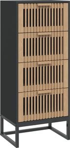 vidaXL Highboard Schwarz 40x30x95 cm Holzwerkstoff