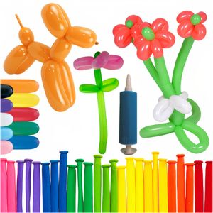 ROTUJÍCÍ BALÓNKY 100 ks + PUMPA | Sada 100 modelovacích balónků barevných balónků originálních pro narozeninové oslavy apod. v různých barvách