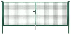 Alberts Wellengitter-Doppeltor mit Zubehör | grün | Breite 400 cm | Höhe 150 cm