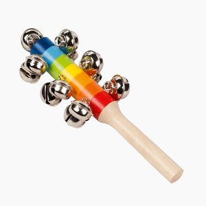 Goki Schellenstab mit 13 Schellen Regenbogen Musikinstrument für Kinder 61913 Holzspielzeug NEU