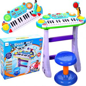 MalPlay Keyboard so stojanom | detský klavír | multifunkčná stojaca klávesnica | vrátane mikrofónu a stoličky | so svetlom a zvukom MalPlay Keyboard so stojanom | detský klavír | multifunkčná stojaca klávesnica | vrátane mikrofónu a stoličky | so svetlom a zvukom