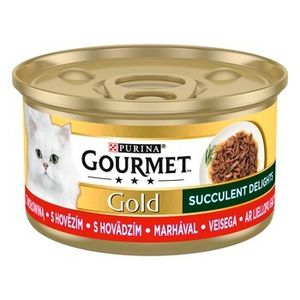 Gourmet Gold Šťavnaté pochoutky s hovězím masem 85G