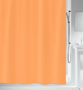 Spirella Anti-Schimmel Duschvorhang - Anti-Bakteriell, waschbar, wasserdicht - Polyester, "Atlas" 180x200 cm orange