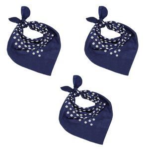 Betz 3er Pack XL Nickituch Bandana Kopftuch Halstuch Punktemuster Größe ca. 60 x 60 cm 100% Baumwolle Farben: hellblau, dunkelblau Farbe - dunkelblau