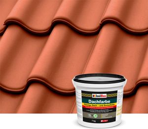 Isolbau Dachfarbe Ziegelrot 7 kg Sockelfarbe Fassadenfarbe Dachbeschichtung RAL Farbe