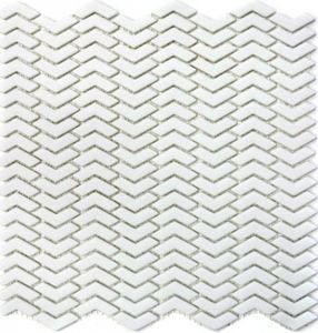 Mosani MOS140-HB37W_f, Mosaik, Glas, Weiß, Indoor, Rechteck, 290 mm