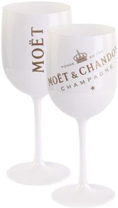 Moët & Chandon Ice Imperial Champagner Acryl-Glas 0.45l Becher Kelch weiss/gold Gläser Moet