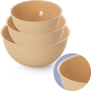 3 Ks. Plastová Miska 2/3/5L Koziol Miska Miešacia Miska Na Šalát, Potraviny Béžová