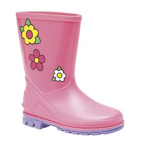 Dívčí holínky StormWells Puddle Floral DF986 (25 EU) (růžová/fialová)