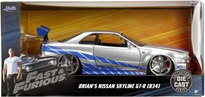 Jada Toys 1:24 Fast & Furious Brian´s Nissan Skyline GT-R silber metall Modellauto