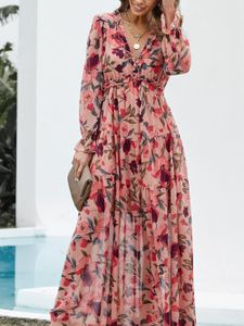 OMG Geblümtes Kleid für Frauen Lovon rot XL