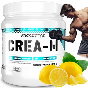 ProActive Creatin Monohydrat 500 g Pulver mit Vitamin B6 Geschmack: Zitrone 100 Portionen Kraftraining