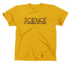 Styletex23 T-Shirt Science It Works Bitches Fun, gelb, XL