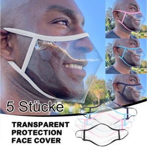 Melario 5 Stücke Plastik Transparent Mund Nasen Maske Schutzvisier Gesichtsvisier Gesichtsschutz