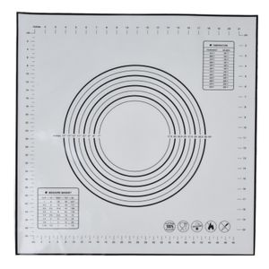 Silikon-Backmatte, 60 x 60 cm, Fondant-Matte mit Maß zum Ausrollen von Teig und Backen