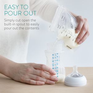 Navaris 50x Muttermilchbeutel zur Milchaufbewahrung - auslaufsicher platzsparend - 250ml Milchbeutel Set für Muttermilch - Milchtüte Beutel Milch