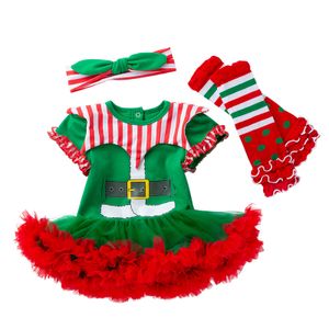 Weibliches Baby Weihnachten Clown Rock Kurzarm Gürtel Rundhalskleid,Farbe:Grün,Größe:73 (6-12 Months)
