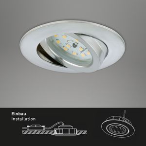 LED Einbauleuchte BRILONER LEUCHTEN ATTACH DIM, 6,5 W, 570 lm, IP23, aluminiumfarbig, Kunststoff, Dimmbar, Ø 8,2 cm