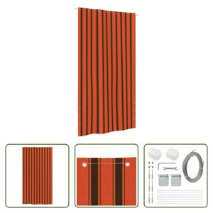 The Living Store Balkon-Sichtschutz Orange und Braun 140x240 cm Oxford-Gewebe