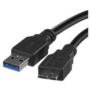 EMOS Festplattenkabel 3.0 Micro USB auf USB, 5 Gbit/s, USB HDD Kabel, Datenkabel, Ladekabel, USB Micro B Stecker auf A Stecker, 1 m, schwarz, S70203
