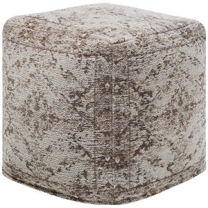 BELIANI Pouf Taupe Baumwolle quadratisch 42 x 42 cm mit EPS Füllung orientalisches Muster Boho-Stil Deko Fußhocker für Wohnzimmer Schlafzimmer Flur