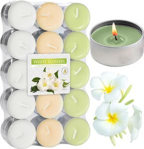 Duftende Teelichter 30 Set Weiße Blumen Duft Duftkerzen Teelicht Duftteelichter