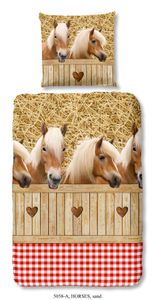 Good Morning Kinder Bettwäsche mit Pferde - 135x200 cm - 100% Baumwolle