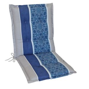 Herlag Niedriglehner-Auflage VALERIA Gartenstuhlauflage mit Streifen-Muster Blau 103x50x7,5cm 1 Stück