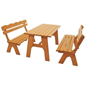 DEGAMO Gartengarnitur Sitzgruppe Gartenmöbel Garnitur FREITAL 3-teilig 150cm, Holz Kiefer massiv