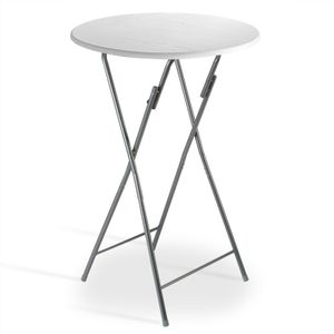 CASARIA® Stehtisch Klappbar 110cm Hoch Rund Ø 60cm Holz Garten Camping Bistrotisch Bartisch Biertisch Partytisch Esstisch Klapptisch Gartentisch Weiß