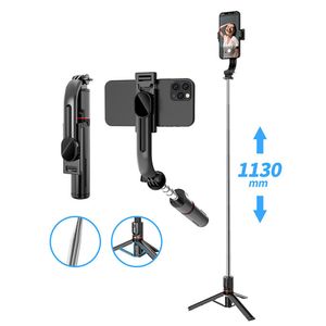 Selfie tyč Tripod Techsuit L13 Stabilní rozšiřitelný stativ s dálkovým ovládáním Bluetooth, 113 cm - černý