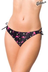 Belsira Damen Badeslip zum Binden Badehose Bikinihose, Größe:3XL, Farbe:schwarz/rosa
